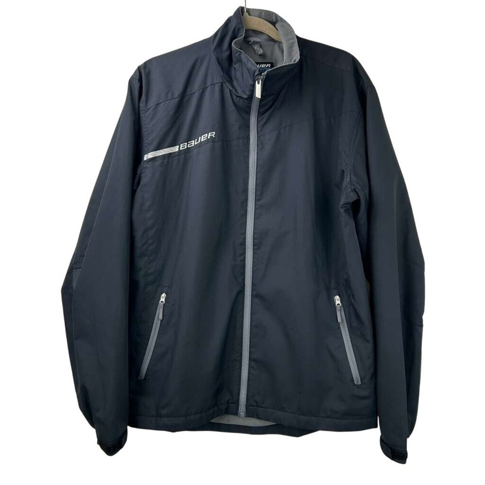 Bauer Men's Small Team 37.5 Full Zip Flex Jacket High Neck Long Sleeve Black